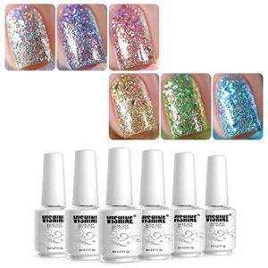 Vishine 6 Color Glitter Gel Nail Polish Set 8ml for Stunning Nail Art