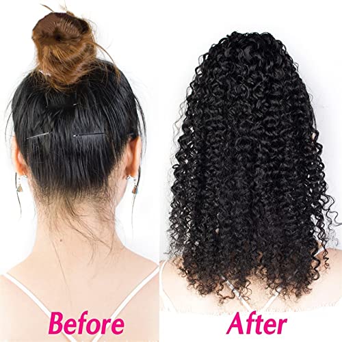 Ponytail Extension Brazilian Human Hair Ponytail Kinky Curly Drawstring Ponytail Hair Extensions Brazilian Remy Hair Clip In Curly Ponytail Hairpieces for Black Women Curly Drawstring Ponytail (Color - Image 4