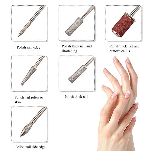 Nail Drill Set Electric Nail Files, Powerful Manicure Pedicure Kit for Removing Acrylic Nails, Gel Nails, Thinning and Smoothing Nails - 25000 RPM - Image 6