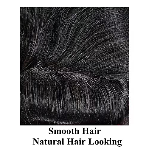 Toupee for Men Hair Replacement Systems Thin Skin Mens Toupee Full PU Injection Mens Brazilian Human Hairpiece Male Prothesis Wig Units Black Brown Grey Color (LIGHT ASH BLONDE 20#) - Image 5