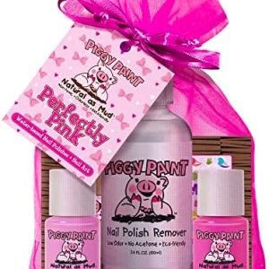Perfectly Pink Kids Nail Polish Set - 4 Non-Toxic Bottles