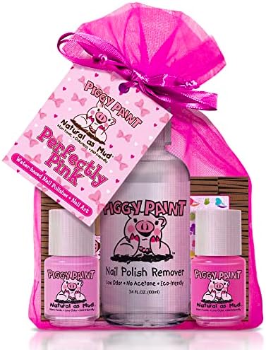 Perfectly Pink Kids Nail Polish Set - 4 Non-Toxic Bottles