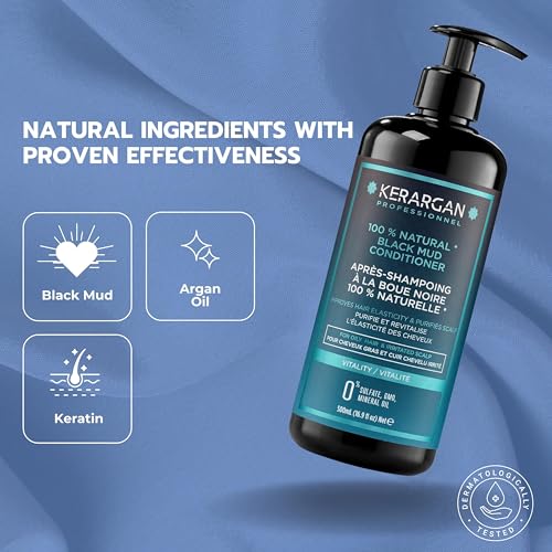 KERARGAN Revitalizing Conditioner for Oily Hair with Dead Sea Black Mud 16.9 Fl oz - Image 3