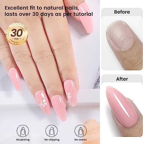 YTD Likomey Builder Nail Gel,15ml Rose Pink Builder Base Gel Nail Polish 5-in-1 Multifunctional Strengthener Extension Enhancement Reinforce Shaping Nude Neutral Color Hard UV Gel,JG337 - Image 4