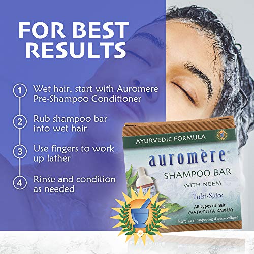 Auromere Ayurvedic Vegan Shampoo Bar Set - 4 Bars, 4.23 oz Each - Image 5
