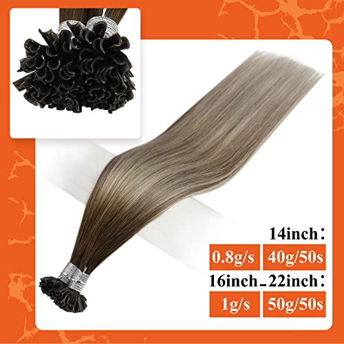 18 Inch U-Tip Balayage Human Hair Extensions 50g Full Head Natural Look - Image 2