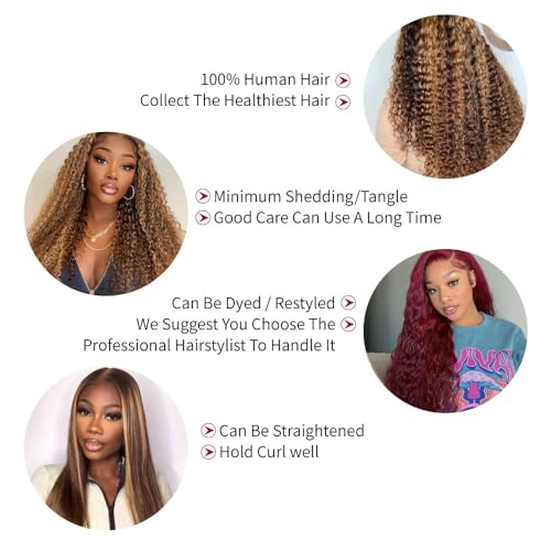 28 Inch Honey Blonde Ombre Water Wave Lace Front Wig for Natural Look - Image 6