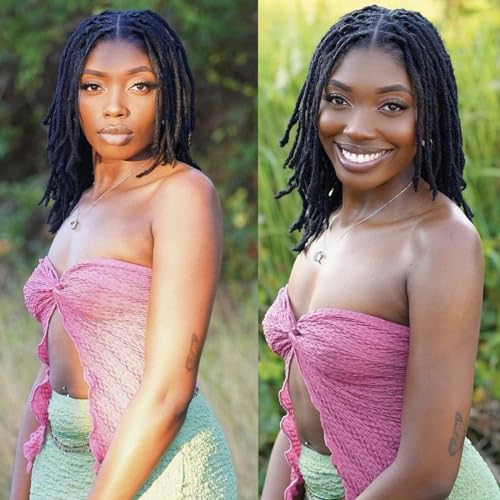 8 Inch Natural Black 0.6cm Human Hair Loc Extensions 20 Strands Dyeable Handmade - Image 2