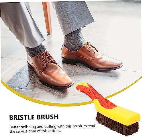 LIFKOME Hair Brush Deck Scrub Brush Sofa Cleaning Brush Leather Bag Cleaning Brush Shoe Polish Brush Men Beard Brush Duty Cleaning Leather Brush Sweep Man Bristle Brush Bristles - Image 9