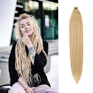22Inch 30Strands 1CM Dreadlock Extensions Reggae Hip-hop Synthetic Hair Hippie Style Hair Dread Braids for Women and Men (22"strands of 30, 613)