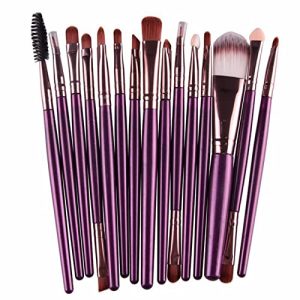 15-Piece Premium Synthetic Makeup Brush Set for Foundation, Eyeshadow, and Eyebrow - New