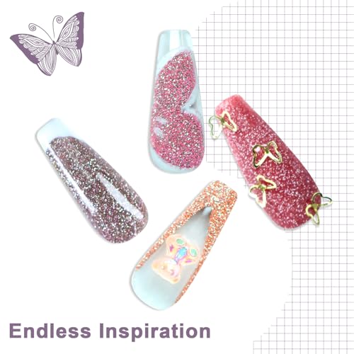 Laza 8 Color Nail Powder Set Holographic Glitter for Acrylic Nail Art Decoration - Image 2