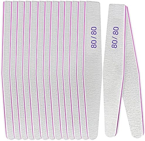 Lofuanna 15-Piece Double-Sided Nail File Set for Acrylic Gel Nails Washable Tools