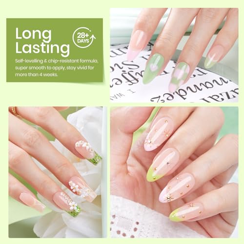 Beetles Gel Nail Polish Kit Zodiac Collection Taurus Renewal of Life 6Pcs Uv Gel Polish Soft Pink Mint Green Shimmer Glitter Gel Polish Delightful Nail Art Gift - Image 8