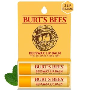 Burt's Bees Lip Balm Mothers Day Gifts for Mom - Original Beeswax, Lip Moisturizer With Responsibly Sourced Beeswax, Tint-Free, Natural Conditioning Lip Treatment, 2 Tubes, 0.15 oz.