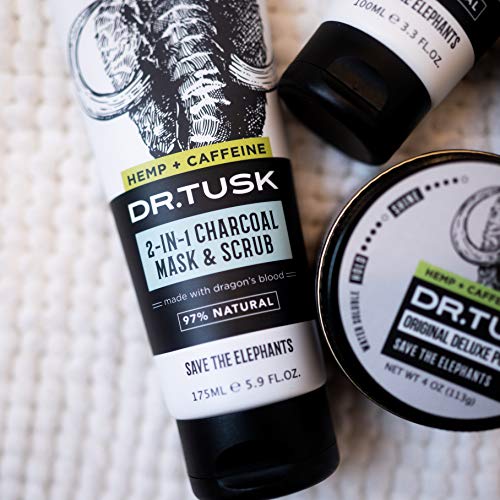 Dr. Tusk 2-in-1 Men's Charcoal Clay Hempseed Oil Face Scrub Mask 5.9 Fl Oz - Image 7
