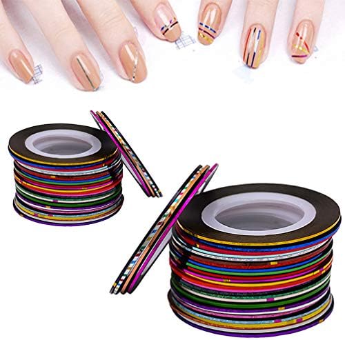 Beaupretty Nail Art Striping Tape Set - 42 Rolls, 32 Vibrant Colors, DIY Manicure Supplies - Image 3