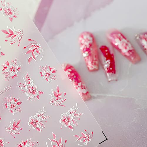 5D Flower Nail Sticker for Women Girls Summer DIY Acrylic Nails Art Design Manicure Decorations 2Sheets (Flower3) - Image 9