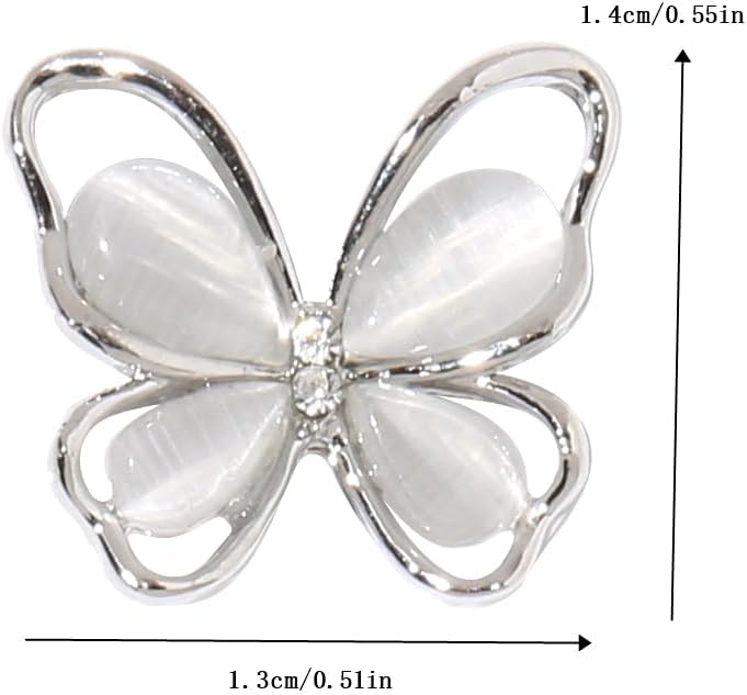 5pcs Butterfly Nail Charms 3D Alloy Butterfly Nail Gems Nail Rhinestones Shiny Crystal Nail Art Charms for Acrylic Nails DIY Manicure Jewelry Accessories - Image 2