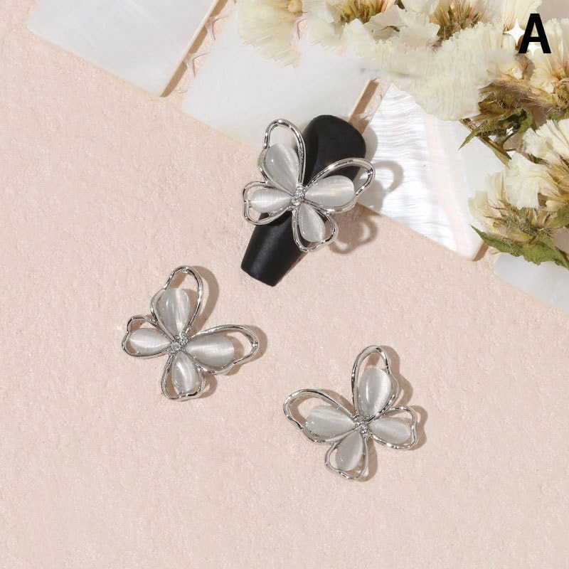 5pcs Butterfly Nail Charms 3D Alloy Butterfly Nail Gems Nail Rhinestones Shiny Crystal Nail Art Charms for Acrylic Nails DIY Manicure Jewelry Accessories - Image 3