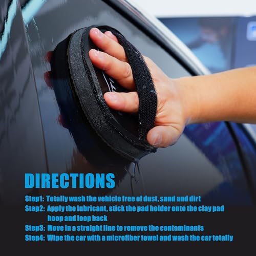 6" Car Detailing Clay Pad, Clay Bar Pad Disc for Auto Detailing, 1Pc Magic Clay Pad and 1Pc Hand Strap Applicator (6 Inch, Black) - Image 7