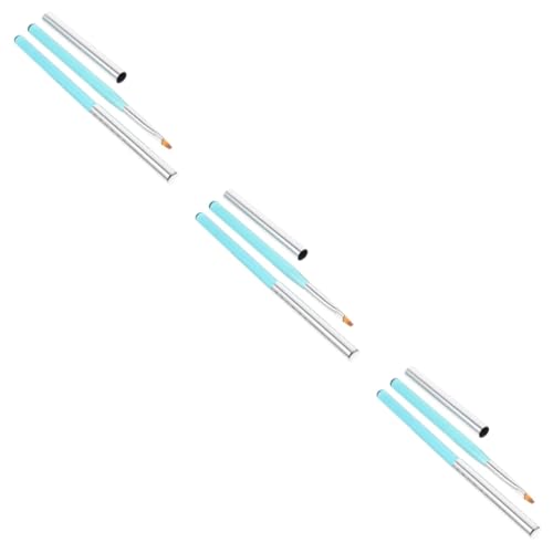 6 Pcs Nail Art Pen with Cover Nail Brush for Cleaning Fingernails Nail Polish Brush Replacement French Manicure Nail Polish Manicure Brush Nail Art Gel Painted Acrylic Pen Cap