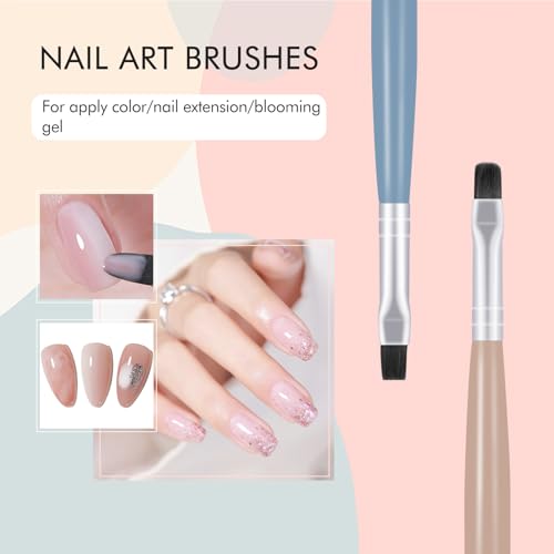 6-Piece Professional Nail Art Brushes Set with Gel Polish Design Pens and Builder Brushes for DIY Nail Art - Image 4