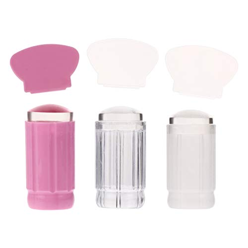 6 Piece Silicone Nail Art Stamper Kit for DIY Gel Manicures and Stamping