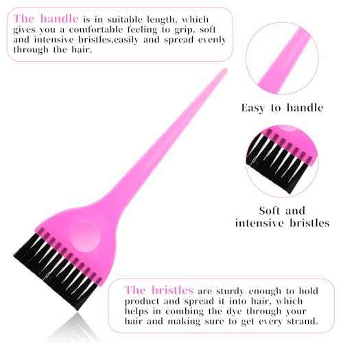 6 Pieces Hair Dye Brushes Hair Coloring Dyeing Brush Kit Hair Comb Tool Color Tint Applicator for Students Women Salon Use Home DIY Dyeing, 3 Colors - Image 6