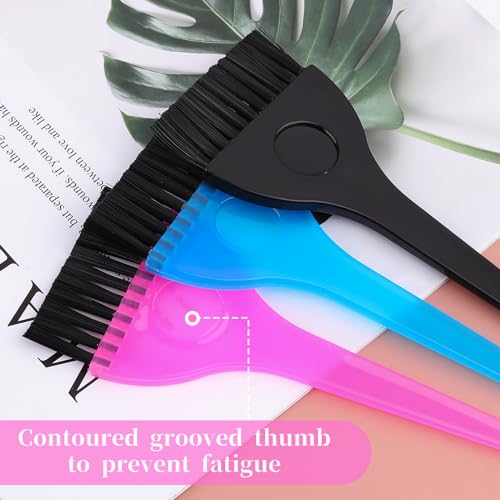 6 Pieces Hair Dye Brushes Hair Coloring Dyeing Brush Kit Hair Comb Tool Color Tint Applicator for Students Women Salon Use Home DIY Dyeing, 3 Colors - Image 4