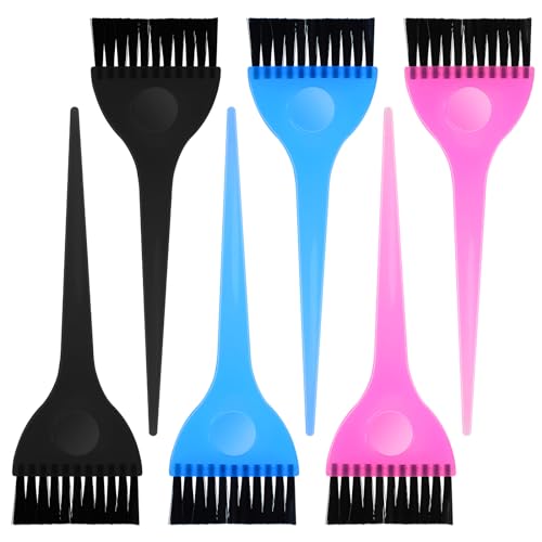 6 Pieces Hair Dye Brushes Hair Coloring Dyeing Brush Kit Hair Comb Tool Color Tint Applicator for Students Women Salon Use Home DIY Dyeing, 3 Colors