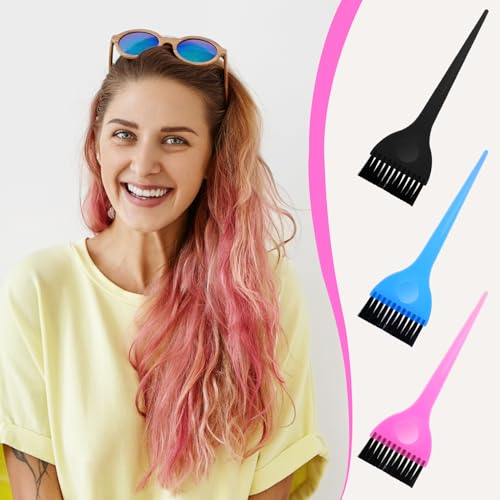 6 Pieces Hair Dye Brushes Hair Coloring Dyeing Brush Kit Hair Comb Tool Color Tint Applicator for Students Women Salon Use Home DIY Dyeing, 3 Colors - Image 7