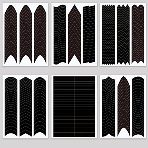 6 Sheets French Manicure Nail Art Stickers 3D Self -Adhesive French Tip V-Shaped Stencils Edge Auxiliary Nail Sticker Decals Nail Stencils for Designer Nail Decoration Nail Guides for DIY Nail Tools - Image 7