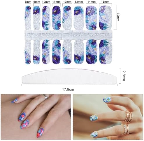 Marble Gradient Nail Polish Strips 6 Sheets for Women Full Nail Art Wraps - Image 3
