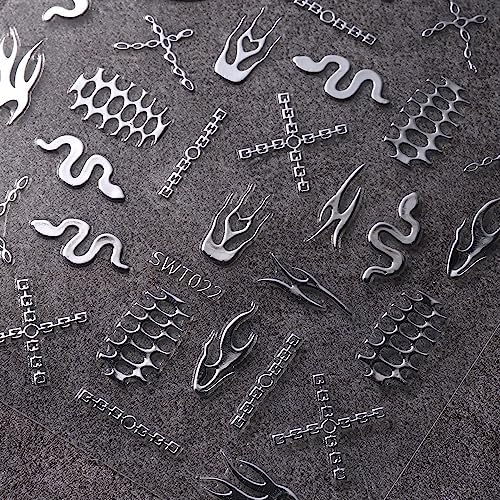 Gothic Flame 3D Self-Adhesive Nail Art Stickers, Pack of 6 Sheets, for Women and Girls - Image 7