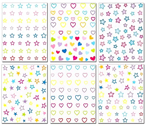6 Sheets Colorful 3D Star Nail Art Stickers for Women and Girls Crafting - Image 7