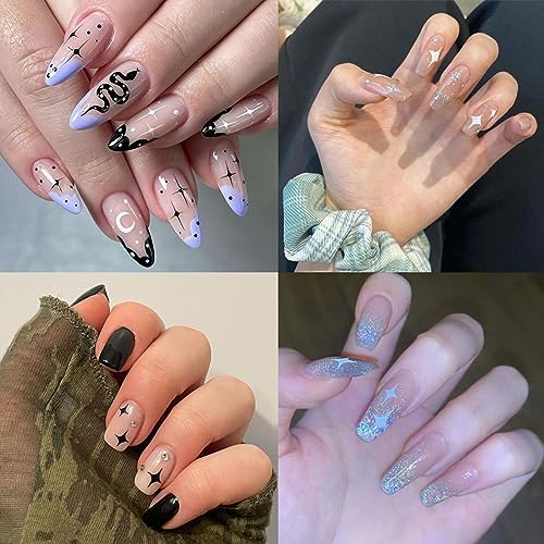 6 Sheets Silver Star Nail Art Stickers Decals 3D Stars Self-Adhesive Laser Gold Black White Nail Stickers with 4 Point Rose Gold Stars Nail Designs Nail Art Supplies for Women Girl Nail Decorations - Image 6