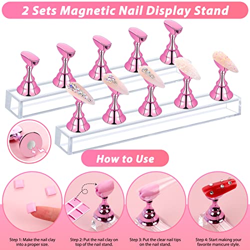 600PCS Clear Coffin Nail Tips Set Qinzave Clear Acrylic Nail Tips with Nail Glue Clear Coffin Nails Tip Full Cover with Nail Display Stand, Cuticle Nail Pusher Remover, Nail Clipper Nail Files Buffer - Image 4