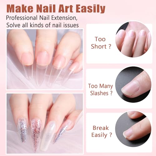 600Pcs Clear No C Curve Coffin Nail Tips, 12 Sizes Pre Shaped Extra Long XL Press on Nail Tips Half Cover Acrylic Soft Gel Nail Tips for Nail Extension Home DIY Nail Salon with green Box - Image 4