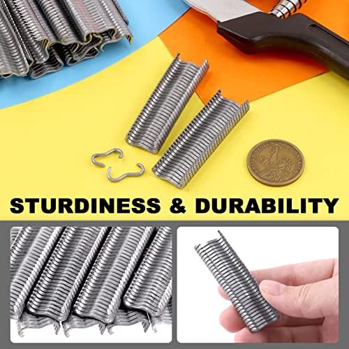 601Pcs Type M Hog Nail Ring Pliers Kit, including Hog Ring Pliers Hand Tools Clamp Upholstery Installation Repair Hand Tools with 600Pcs M Clips Galvanized Steel Nails for Fence Fastening - Image 5