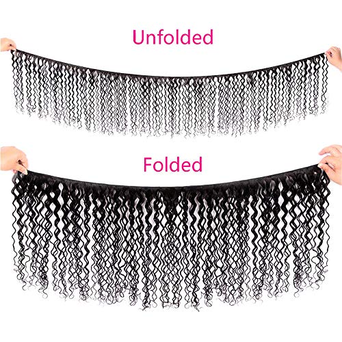 Brazilian Kinky Curly Bundles Human Hair 16 Inch 10A Weave Bundles Human Hair 100% Unprocessed Brazilian Virgin Curly Human Hair Bundles Natural Black 100g - Image 4