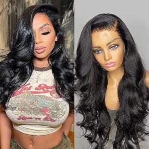 13x4 Body Wave Lace Front Wigs Human Hair,180% Density Lace Front Wigs Human Hair for Women Glueless Wigs Human Hair Pre Plucked Natural Hairline Baby Hair HD Lace Natural 20 inch