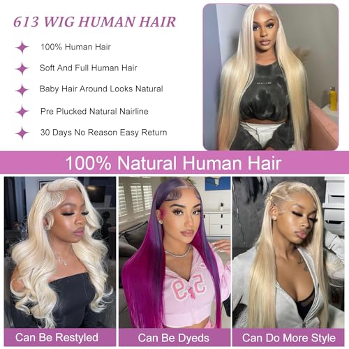 22 Inch 200% Density Human Hair Straight Blonde 13x6 Lace Front Wig - Image 4