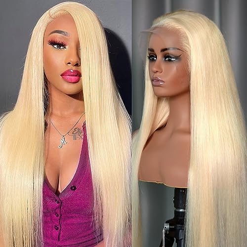 40 Inch Straight Blonde 13x6 Transparent Lace Front Human Hair Wig - Image 3