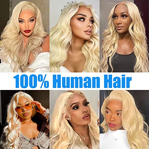 613 Blonde Body Wave Lace Front Wig Human Hair 13x4 Lace Front Wigs for Women 150% Density 9A Brazilian Virgin Human Hair Body Wave Wig with Baby Hair Pre Plucked Natural Hairline 18 Inch - Image 6