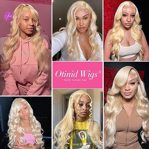 613 Body Wave Lace Front Wig Human Hair 613 Lace Front Wig Human Hair 13X6 Transparent Lace Blonde Lace Front Wigs Human Hair Pre Plucked 180% Density 613 HD Lace Frontal Wigs Human Hair 28 Inch - Image 7