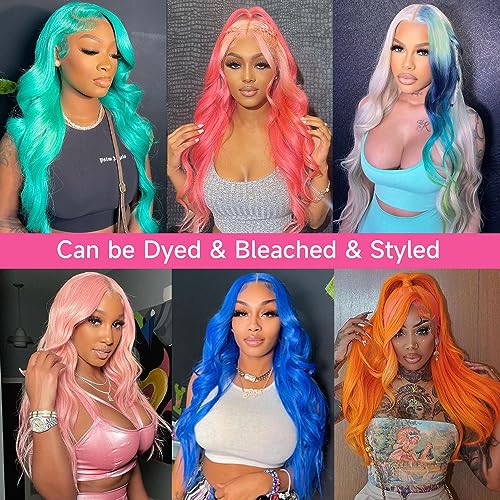 613 Body Wave Lace Front Wig Human Hair 613 Lace Front Wig Human Hair 13X6 Transparent Lace Blonde Lace Front Wigs Human Hair Pre Plucked 180% Density 613 HD Lace Frontal Wigs Human Hair 28 Inch - Image 3