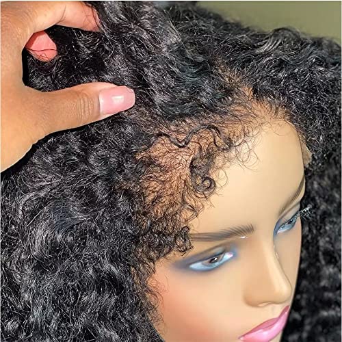 Deep Curly Human Hair Wigs 13X6 Transparent Lace Wig Pre Plucked Bleached Knots With Curly Baby Hair 180 Density Brazilian Remy Glueless Lace Wig for Women Pre Plucked Bleached Knots 24" - Image 3