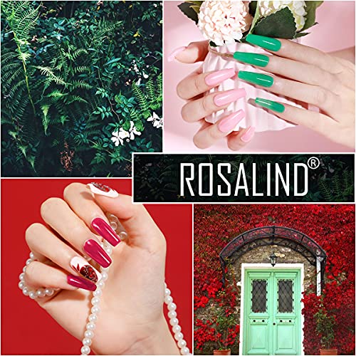 ROSALIND Neon Rainbow Poly Nail Gel Set, 6 Colors Neon Green Yellow Orange Purple Red Poly Extension Gel Kit Long Lasting Soak Off Gel Builder Poly Nail Gel DIY Art Salon for Women - Image 2