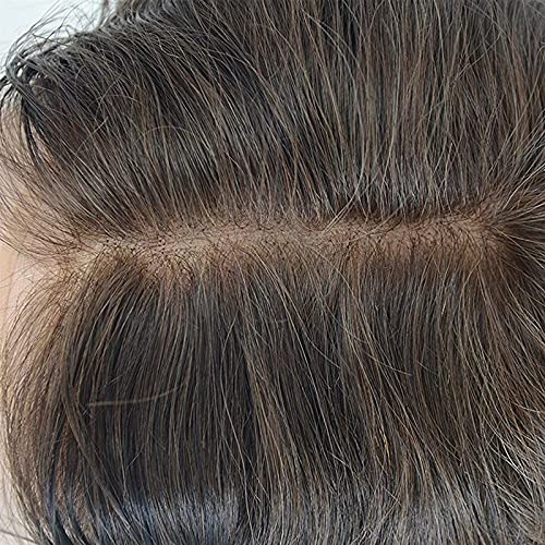 Toupee for men 100% Real Human Hair Mens Hair Pieces 8x10 inch Soft Full French Lace Human Hair Replacement System for Man, 2(Dark Brown Color) - Image 5